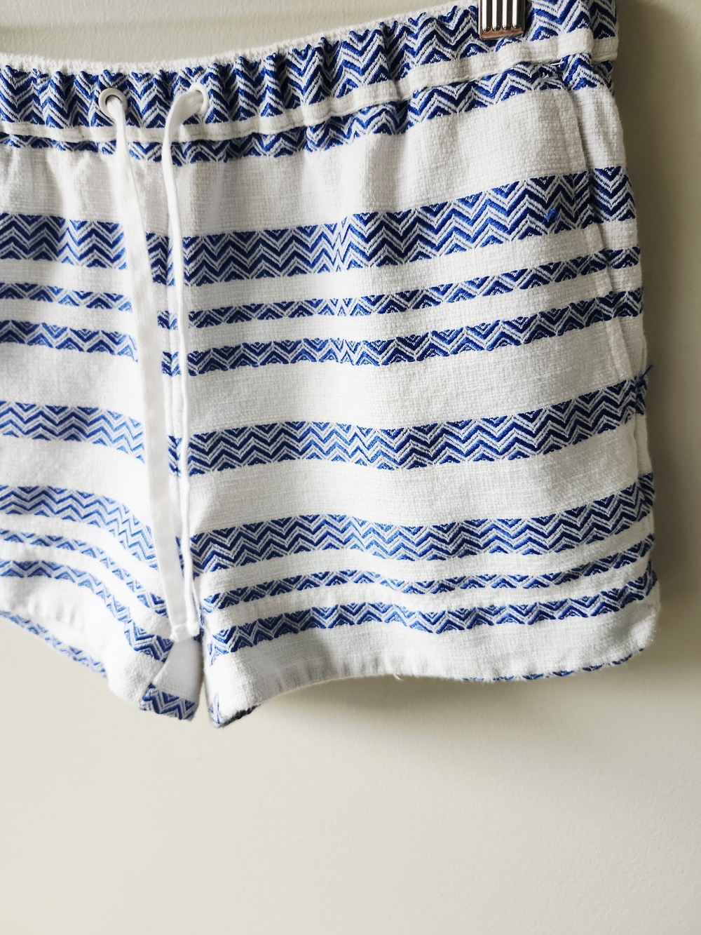 White and Blue Striped Terry Shorts - Picture 4 of 8